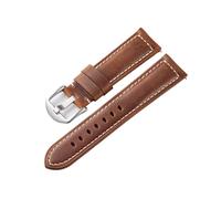 YONGNAGUI NASUNJIA Crazy Horse - Bracelets De Montre En Cuir, 20mm, 22mm, 24mm, For Hommes, Ceinture En Cuir De Vache(Dark Brown-Silver,22mm)