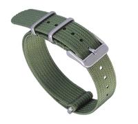 YONGNAGUI NASUNJIA Pit Pattern Bracelet de montre Bracelet en nylon 18mm 20mm 22mm Bande de rechange rayée Accessoires de montre(Green,20mm)
