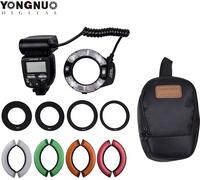 YONGNUO Kit professionnel de flash annulaire macro YN14EX II avec grandes bagues d'adaptation d'affichage LCD Filtre de température de couleur Hot Shoe Mount Support M / TTL flash pour appareils photo