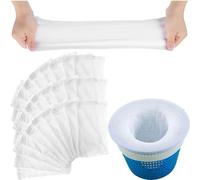 YongSral Pool Skimmer Socks, 30 Pièce Chaussette Skimmer Piscine, Réutilisable pour Panier Skimmer, Chaussette Filtre Piscine, Chaussettes de Skimmer pour Peuvent Emprisonner Pollen, Feuilles (Blanc)