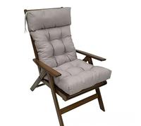 YongXinMY Coussin de chaise à dossier haut pour intérieur et extérieur - Imperméable, touffeté, pliable et antidérapant - Pour jardin, terrasse, porche, balancelle, chaises à bascule (gris clair, 125