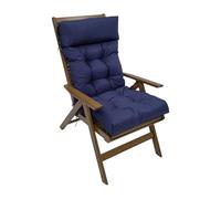 YongXinMY Coussin de chaise à dossier haut pour intérieur et extérieur - Imperméable, touffeté, pliable et antidérapant - Pour jardin, terrasse, porche, balancelle, chaises à bascule (bleu marine, 125