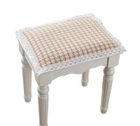 YongXinMY Coussin de tabouret rectangulaire avec attaches - Coussinets en dentelle à carreaux en coton et lin antidérapants et doux pour banc de piano simple, double, coiffeuse, usage domestique