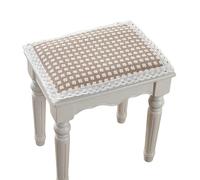 YongXinMY Coussin de tabouret rectangulaire avec attaches - Coussinets en dentelle à carreaux en coton et lin antidérapants et doux pour banc de piano simple, double, coiffeuse, usage domestique