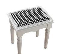 YongXinMY Coussin de tabouret rectangulaire avec attaches - Coussinets en dentelle à carreaux en coton et lin antidérapants doux pour banc de piano simple, double, coiffeuse, usage domestique (noir
