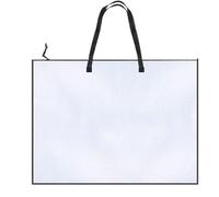 YongXinMY Grand sac de rangement pour œuvres d'art - Dossier de rangement transparent avec fermeture éclair et poignée, organiseur léger et imperméable pour affiches, scrapbooking, peintures, école