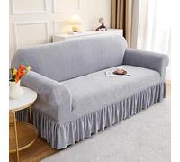 YongXinMY Housse de canapé extensible avec jupe, housse de canapé universelle en chenille avec design à volants, adaptée aux animaux domestiques, anti-rayures et anti-rayures pour le salon (#1, 3