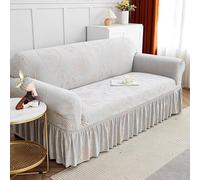 YongXinMY Housse de canapé extensible avec jupe, housse de canapé universelle en chenille avec design à volants, adaptée aux animaux domestiques, anti-rayures et anti-rayures pour le salon (#12, 4