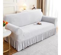 YongXinMY Housse de canapé extensible avec jupe, housse de canapé universelle en chenille avec design à volants, adaptée aux animaux domestiques, anti-rayures et anti-rayures pour le salon (#2, 4