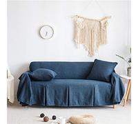 YongXinMY Housse de canapé une pièce en coton et lin - Housse de canapé minimaliste de style ferme, de couleur unie élastique, pour salon, utilisation avec animaux domestiques (#1, 200 x 150 cm)