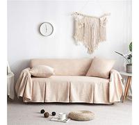 YongXinMY Housse de canapé une pièce en coton et lin - Housse de canapé minimaliste de style ferme, de couleur unie élastique, pour salon, utilisation avec animaux domestiques (#2, 200 x 150 cm)
