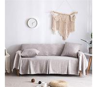 YongXinMY Housse de canapé une pièce en coton et lin - Housse de canapé minimaliste de style ferme, de couleur unie élastique, pour salon, utilisation avec animaux domestiques (#4, 200 x 260 cm)