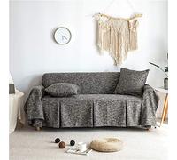 YongXinMY Housse de canapé une pièce en coton et lin - Housse de canapé minimaliste de style ferme, de couleur unie élastique, pour salon, utilisation avec animaux domestiques (#5, 200 x 200 cm)