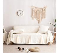 YongXinMY Housse de canapé une pièce en coton et lin - Housse de canapé minimaliste de style ferme, de couleur unie élastique, pour salon, utilisation avec animaux domestiques (#7, 200 x 200 cm)