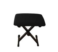 YongXinMY Housse de tabouret rectangulaire en tissu extensible avec fond élastique - Couleur unie - Anti-poussière et lavable pour piano, banc, ottoman, entrée, chambre à coucher (noir, 75 x 35 x 4 cm
