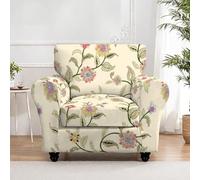 YongXinMY Housses de chaise d'appoint du milieu du siècle avec housse de coussin - Ensemble de canapé extensible moderne à imprimé floral botanique housse élastique pour salon, chambre à coucher