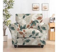 YongXinMY Housses de chaise d'appoint du milieu du siècle avec housse de coussin - Ensemble de canapé extensible moderne à imprimé floral botanique élastique pour salon, chambre à coucher, bureau (#8