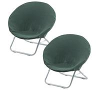 YongXinMY Lot de 2 housses de chaise soucoupe - Housses de chaise rondes en jacquard doux et extensible pour chaises d'appoint pliantes, amovibles et solides pour chambre à coucher, dortoir, salon