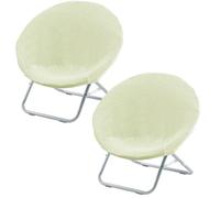 YongXinMY Lot de 2 housses de chaise soucoupe - Housses de chaise rondes extensibles en jacquard doux pour chaises d'appoint pliantes, amovibles et solides pour chambre à coucher, dortoir, salon