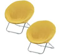 YongXinMY Lot de 2 housses de chaise soucoupes - Housses de chaise rondes extensibles en jacquard doux pour chaises d'appoint pliantes, amovibles et solides pour chambre à coucher, dortoir, salon