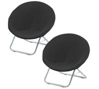 YongXinMY Lot de 2 housses de chaise soucoupes - Housses de chaise rondes extensibles en jacquard doux pour chaises d'appoint pliantes, amovibles et solides pour chambre à coucher, dortoir, salon