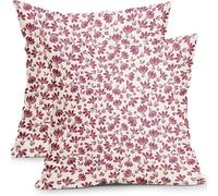 YongXinMY Lot de 2 housses de coussin vintage en lin avec imprimé floral double face pour canapé, salon, chambre à coucher, décoration d'intérieur (#17) - 45 x 45 cm