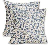 YongXinMY Lot de 2 housses de coussin vintage en lin avec imprimé floral double face pour canapé, salon, chambre à coucher, décoration d'intérieur (#9) - 45 x 45 cm