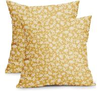YongXinMY Lot de 2 housses de coussin vintage en lin avec imprimé floral double face pour canapé, salon, chambre à coucher, décoration d'intérieur (#20) - 45 x 45 cm