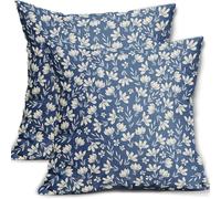 YongXinMY Lot de 2 housses de coussin vintage en lin avec imprimé floral double face pour canapé, salon, chambre à coucher, décoration d'intérieur (#6) - 45 x 45 cm