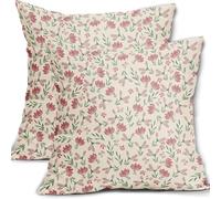 YongXinMY Lot de 2 housses de coussin vintage en lin avec imprimé floral double face pour canapé, salon, chambre à coucher, décoration d'intérieur (#7) - 45 x 45 cm