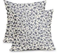 YongXinMY Lot de 2 housses de coussin vintage en lin avec imprimé floral double face pour canapé, salon, chambre à coucher, décoration d'intérieur (#19) - 45 x 45 cm