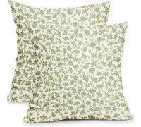YongXinMY Lot de 2 housses de coussin vintage en lin avec imprimé floral double face pour canapé, salon, chambre à coucher, décoration d'intérieur (#13) - 45 x 45 cm
