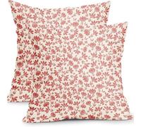 YongXinMY Lot de 2 housses de coussin vintage en lin avec imprimé floral double face pour canapé, salon, chambre à coucher, décoration d'intérieur (#10) - 45 x 45 cm