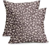 YongXinMY Lot de 2 housses de coussin vintage en lin avec imprimé floral double face pour canapé, salon, chambre à coucher, décoration d'intérieur (#11) - 45 x 45 cm