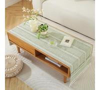 YongXinMY Nappe en coton et lin rectangulaire pour salon - Simple tapis pour meuble TV, nappe de table basse avec poches, couverture à franges avec pompons pour table de thé, salle à manger