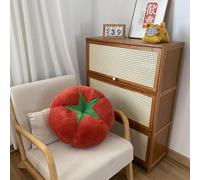 YongXinMY Oreiller en peluche tomate - Joli coussin de sol en forme de fruit 3D pour canapé et lit rembourré en coton PP, cadeau d'anniversaire pour salon, chambre à coucher