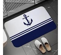YongXinMY Tapis de bain ancre nautique - Tapis de couloir en flanelle doux et absorbant - Séchage rapide - Antidérapant - Pour chambre à coucher, salon, cuisine, canapé (#1, 40 x 120 cm)