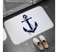 YongXinMY Tapis de bain ancre nautique - Tapis de couloir en flanelle doux et absorbant - Séchage rapide - Antidérapant - Pour chambre à coucher, salon, cuisine, canapé (#4, 40 x 120 cm)