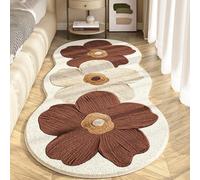 YongXinMY Tapis de bain en faux cachemire - Couverture décorative douce, absorbante, antidérapante et durable pour chevet, canapé, table basse, baie vitrée, sol (style 1 - marron, 60 x 180 cm)