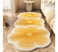 YongXinMY Tapis de bain en faux cachemire - Couverture décorative douce, absorbante, antidérapante et durable pour chevet, canapé, table basse, baie vitrée, sol (style 2-jaune, 60 x 180 cm)