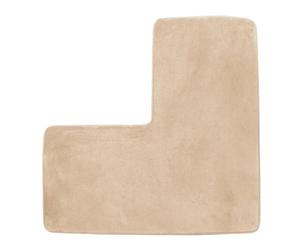 YongXinMY Tapis de bain en forme de L - Tapis de douche d'angle doux en polaire corail pour salle de bain - Tapis de sol antidérapant et absorbant d'eau - Lavable pour baignoire carrée, douche