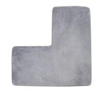 YongXinMY Tapis de bain en forme de L - Tapis de douche d'angle en polaire corail doux, antidérapant et absorbant l'eau, lavable pour douche carrée, toilettes, maison et spa (gris)