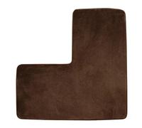 YongXinMY Tapis de bain en forme de L - Tapis de douche d'angle en polaire corail doux, antidérapant et absorbant l'eau, lavable pour douche carrée, toilettes, maison et spa (marron)