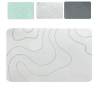 YongXinMY Tapis de bain en terre de diatomée super absorbant - Moderne antidérapant - Séchage rapide - Doux - Lavable - pour porte de toilettes, usage domestique (gris clair, 50 x 80 cm)
