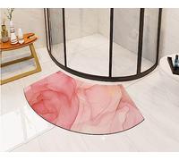 YongXinMY Tapis de bain incurvé en caoutchouc souple antidérapant et absorbant en forme d'éventail style marbre pour salle de bain, baignoire, facile à nettoyer (#3, 45 x 90 cm)