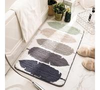 YongXinMY Tapis de bain rectangulaire à flocage antidérapant moderne en microfibre douce absorbante lavable en machine pour salle de bain, douche, cuisine, entrée (#1, 45 x 70 cm)