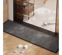 YongXinMY Tapis de bain super absorbant, antidérapant, confortable, design tissé en lin, 6 mm d'épaisseur, pour maison, salle de bain, buanderie, porte, couloir, évier, entrée (gris, 60 x 180 cm)