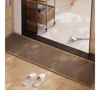 YongXinMY Tapis de bain super absorbant, antidérapant, confortable, design tissé en lin, 6 mm d'épaisseur, pour maison, salle de bain, buanderie, porte, couloir, évier, entrée (Marron, 50 x 120 cm)