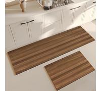 YongXinMY Tapis de cuisine grain de bois - Terre de diatomées, anti-fatigue, antidérapant, lavable, séchage rapide, résistant à l'huile, confortable, doux, pour salle de bain, buanderie, bureau debout