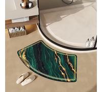 YongXinMY Tapis de douche de forme incurvée - Texture marbre doré - Quadrant en terre de diatomée douce à séchage rapide - Tapis de bain d'angle antidérapant pour baignoire, toilettes, porte (#5, 60 x
